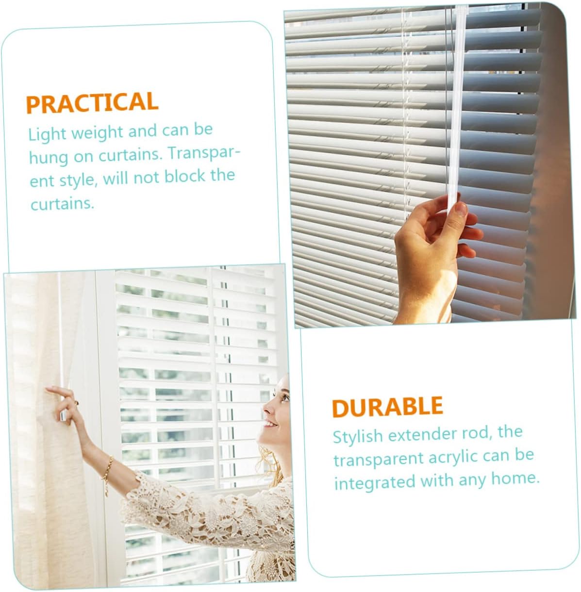 PRETYZOOM 3sets Blind Wand Blind Tilt Wand Opener Stick Long Window Stick Handle 10pcs*3