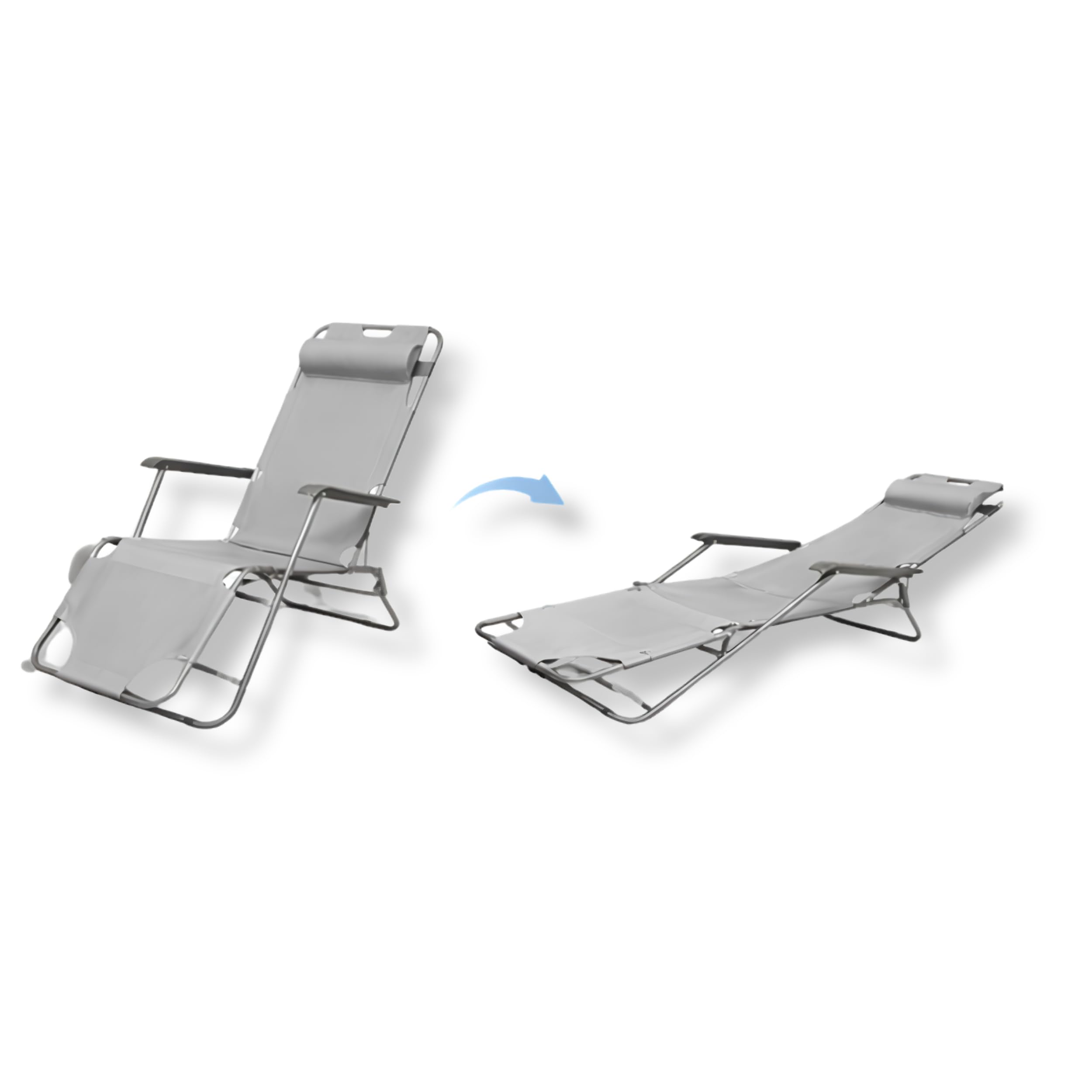 Deccart leicht Grau | Gartenliege Liegestuhl garten klappbare Sonnenliege klappbar Sonnenliegen Gartenliegen Sun lounger Liege für Balkon und