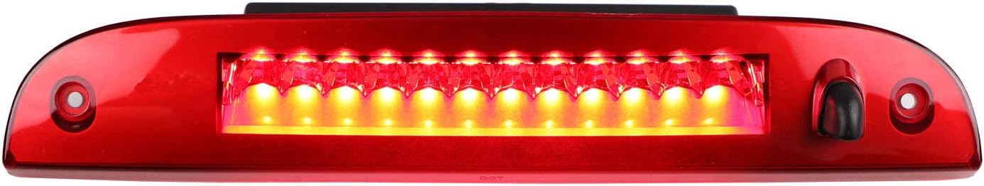 3rd Third Tail Brake Light Lamp Tail Cargo Light High Mount Brake Light for Ford Explorer 2002-2010 (Red Lens)