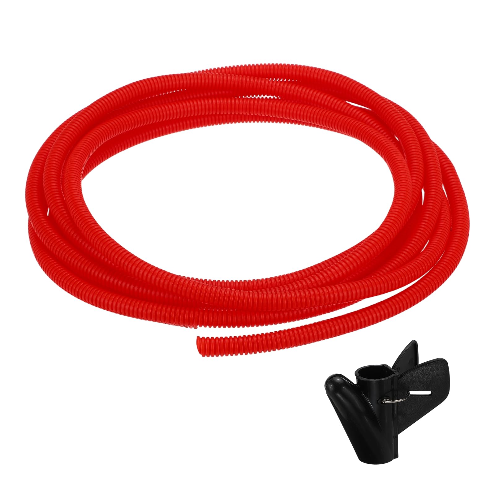 sourcing map Split Wire Loom Tubing 1/2"(12mm) ID 10FT(3.0m) with Installation Tool, Heat & Cold Resistant -40F to 257F Plastic Flexible Conduit Cord Protector for Electrical Wires Cable, Red