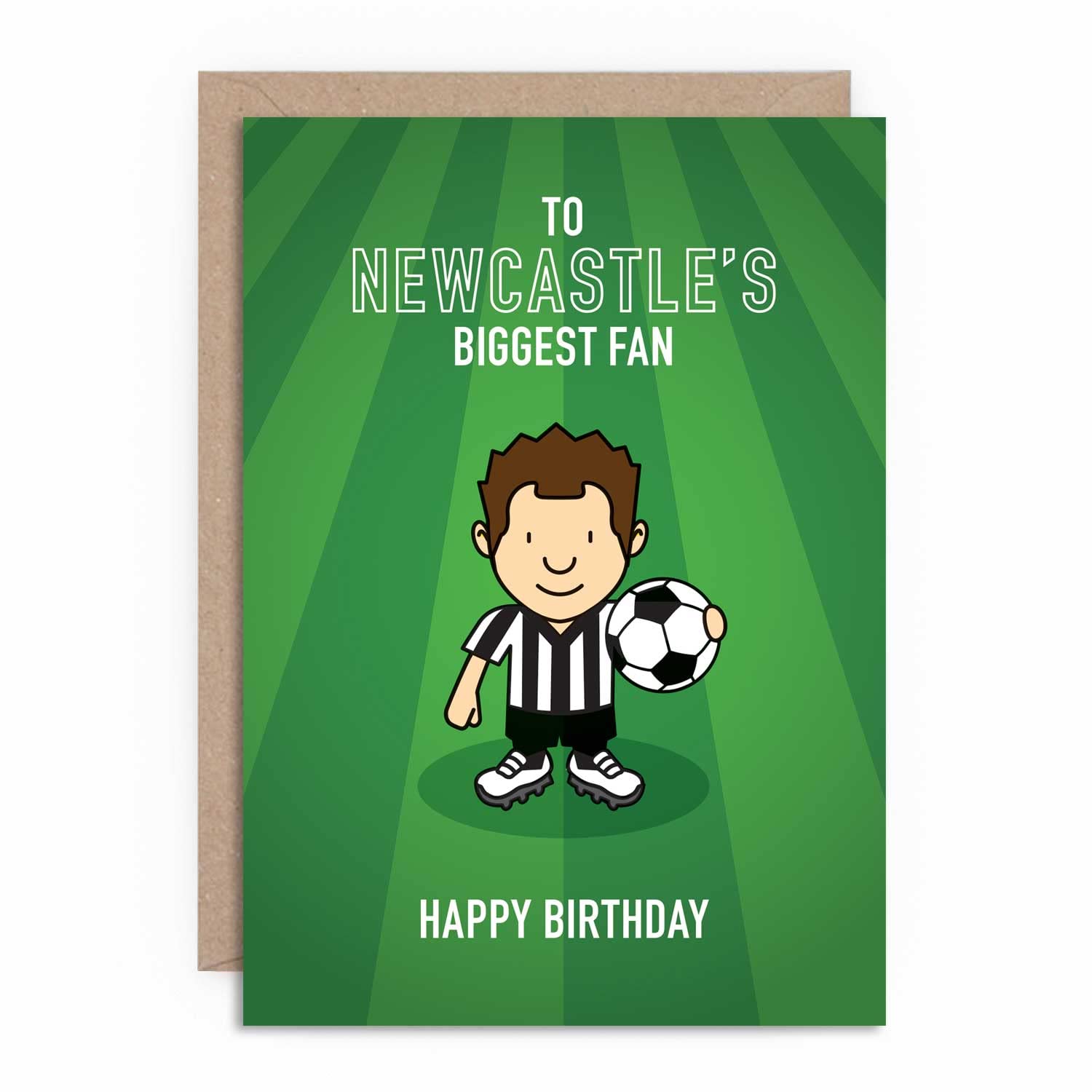 Geburtstagskarte Für Enkelsohn – Newcastle United Fußball-Design, Mit Folienprägung, Hergestellt In UK