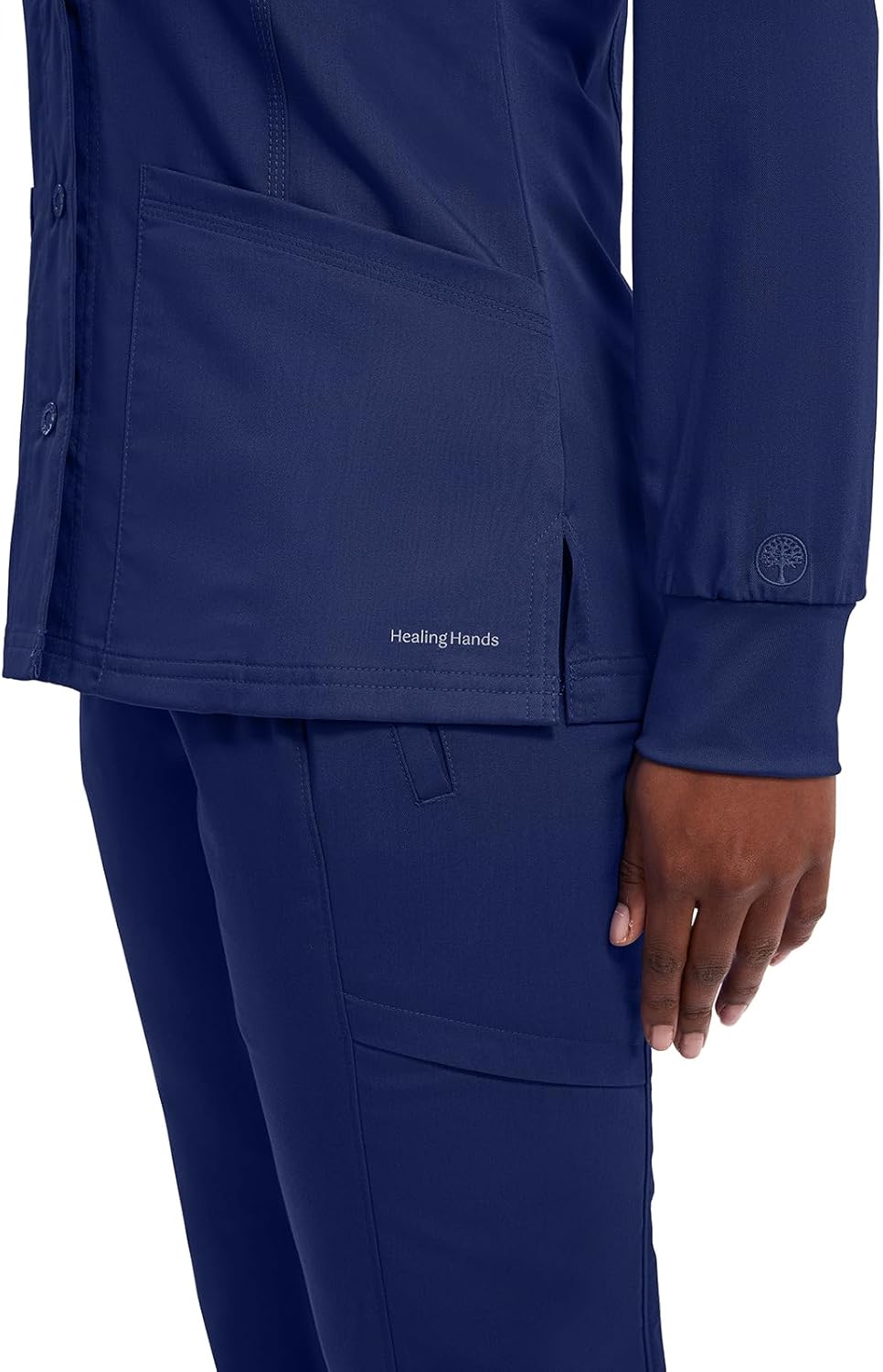 Healing Hands Women's Snap Front Scrub Jacket Daisy 2-Way Stretch Uniform 5063 - Image 4