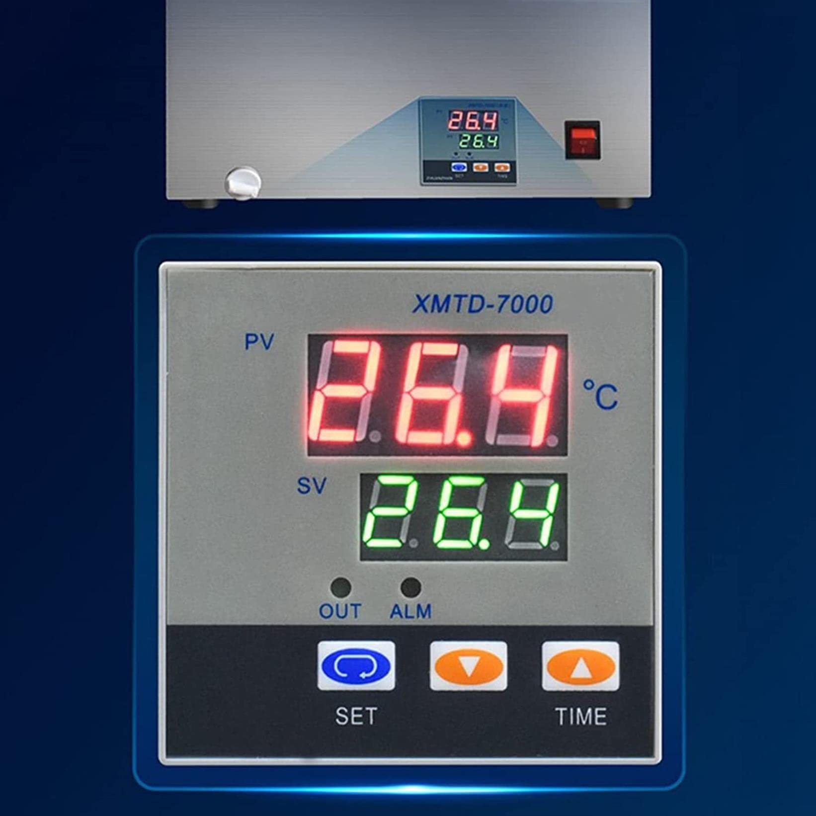 Baño María de Laboratorio con Pantalla Digital eléctrica, baño María termostático Digital, Calentador de baño María eléctrico de 2/4/6 Orificios con Tapa Protectora Ajustable (4 Orificios)