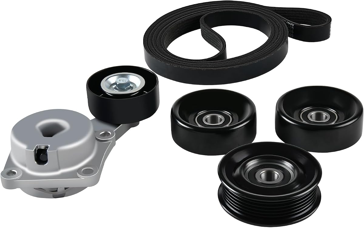 Tecoom Kit de componentes de transmisión por correa serpentina de distribución compatible con Ford F150 F250 F350 Explorer 2005-2010, Expedition 2009-2014, Lobo 09-10, Lincoln Navigator 10-14, Mercury Mountaineer 06-10 90K38274A
