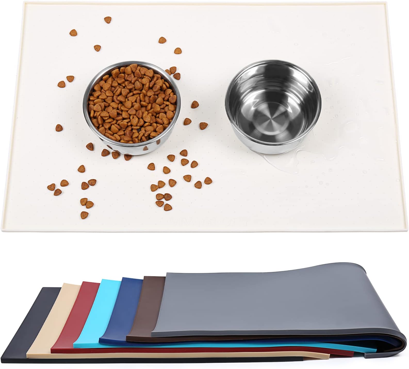igadgitz home U6713 Silicone Pet Feeding Mat 47x30cm Non Slip Pet Food