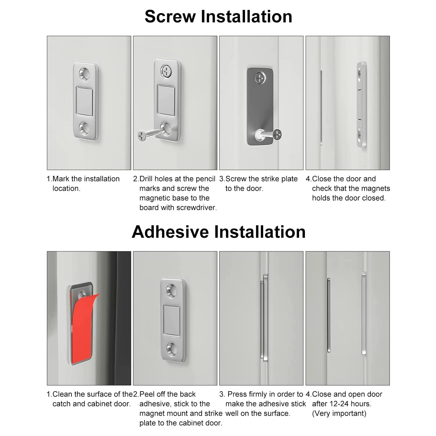 SOZOMO 10 Packs Cabinet Door Magnets, Magnetic Catch for Drawer Door, Magnetic Cabinet Closures, Thin Magnetic Door Magnets, for Cabinet, Drawer, Sliding Doors etc 2