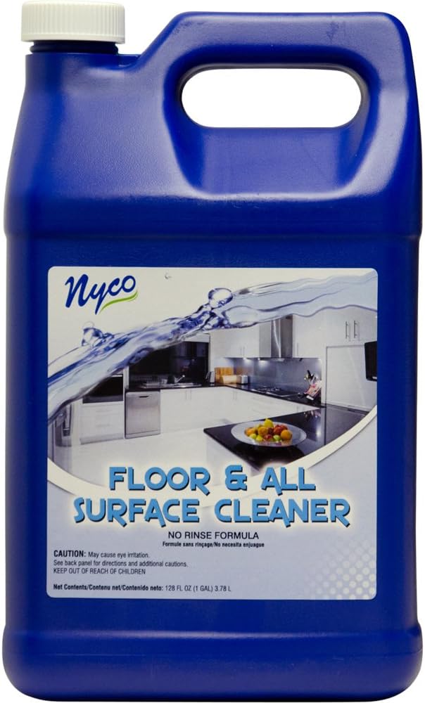 Nyco Products NL90476 Floor and All Surface Cleaner, Citrus Lemon Lime Scent, 6.25 - 8.25 pH, 1 Gallon Bottle (Case of 4)