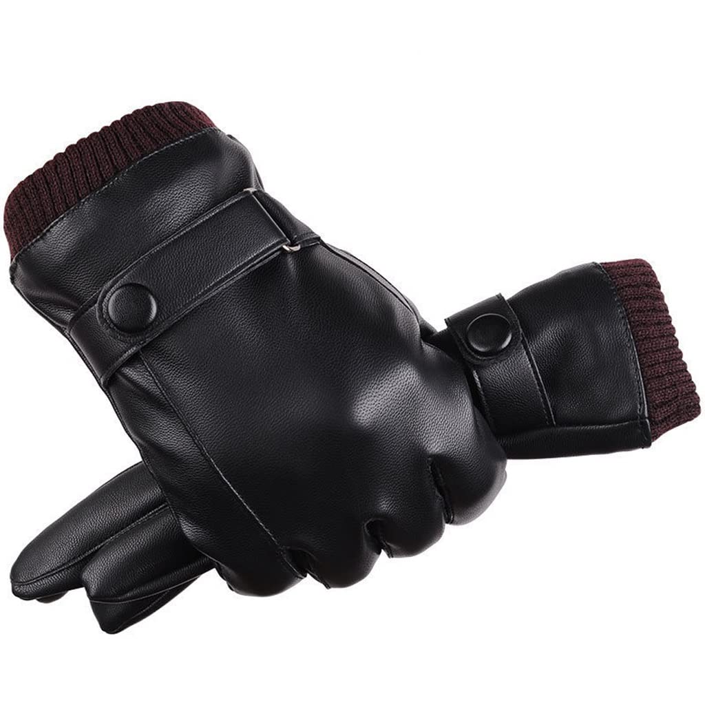 Guantes de Invierno para Hombre, de Terciopelo Grueso, Antideslizantes, Resistentes al Viento y con Pantalla táctil, cálidos, para Conducir y Andar en