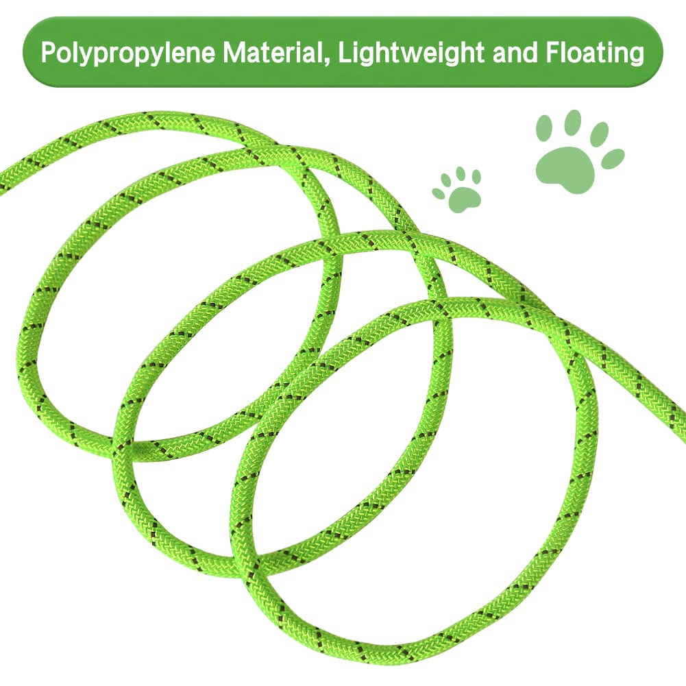 Vivifying Longue Laisse Flottante réfléchissante pour Chien avec poignée Souple pour Le Camping, la randonnée, la Natation, la Plage et Le lac (Vert)