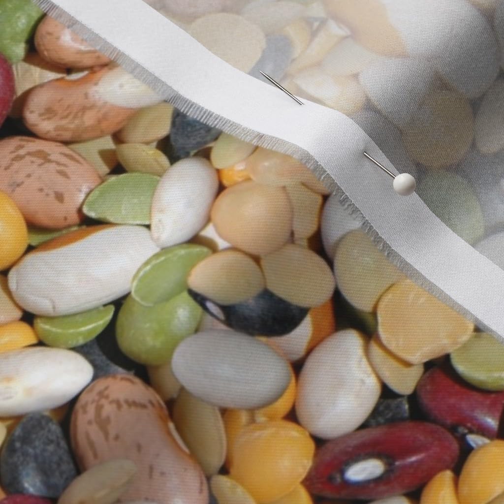 Spoonflower Fabric - Beans Food Kitchen Photo Photographic Printed on Organic Cotton Sateen Fabric by The Yard - Sewing Quilting Apparel Home Decor