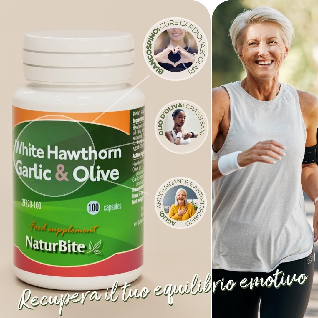 NaturBite Biancospino + aglio + oliva 500 mg 100 perle