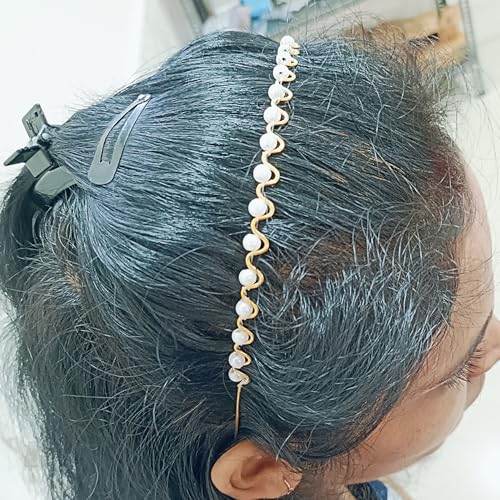 Image of Pearl Beads Hair Band with Zig Zag Model for Kids Women and Girls Hair Band (COMBO, Pack of 2)