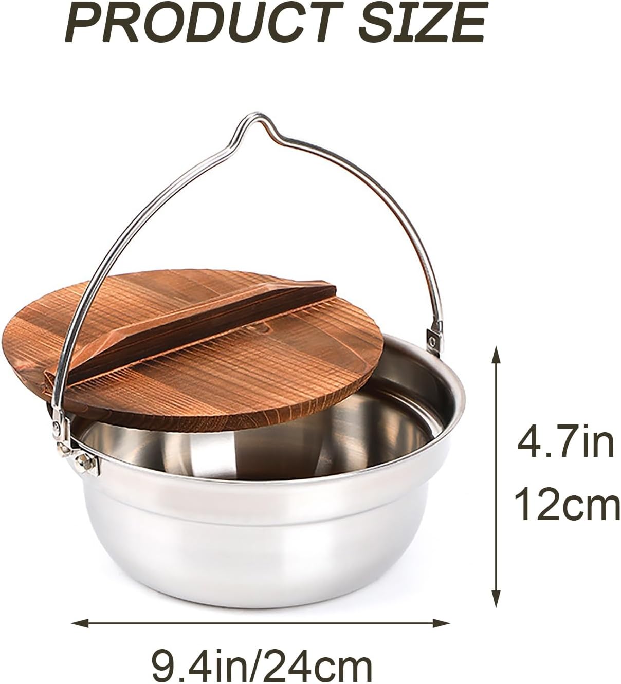 GAUDIO 1 Set Nonstick Pots, Camping Cookware for Kitchen Chafing Dish, Field Firepot Hanging Pots, for Multifunction Camping Pots, Wok Hanging Basin Kitchen Utensils