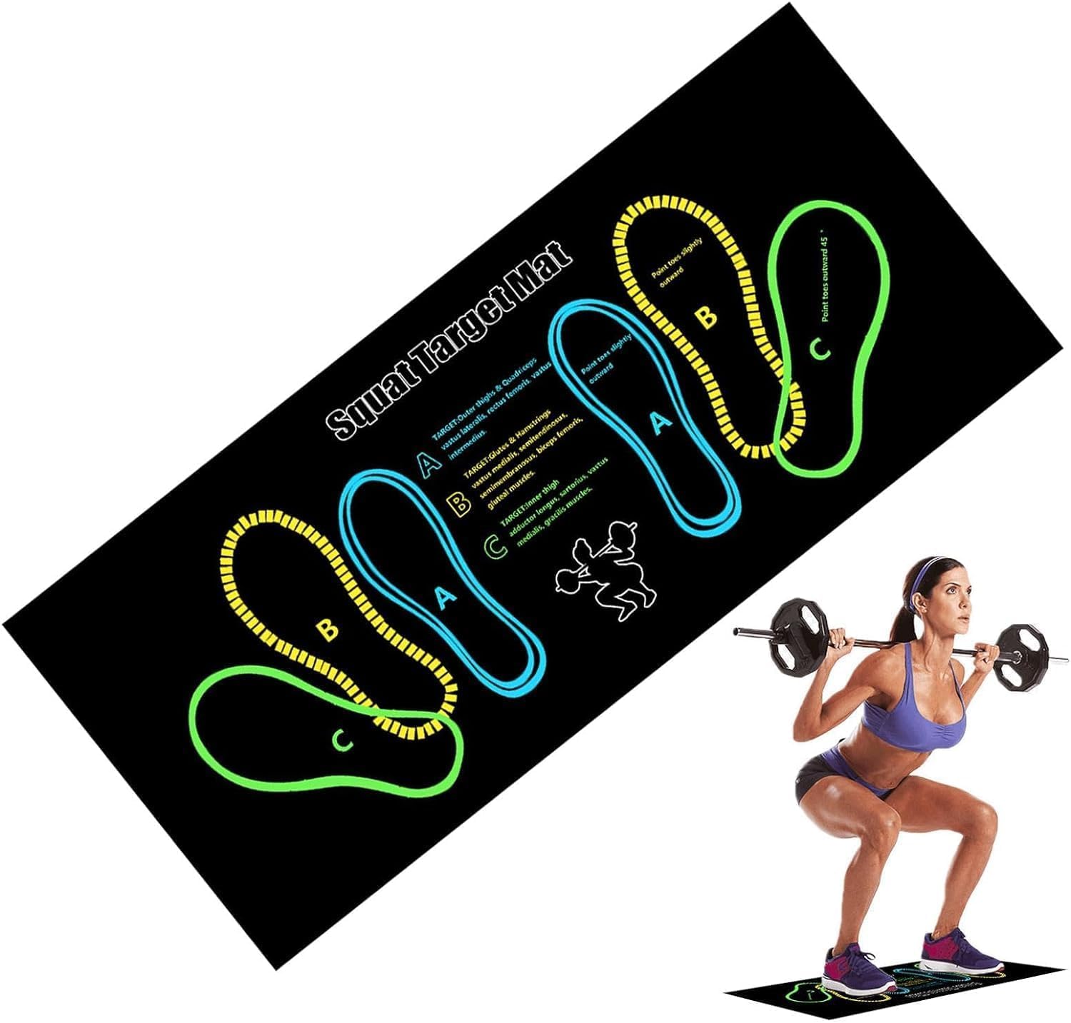 Deoxys Professional Squat Mat, Squat Mat Pad With Foot Position, Stabilizing and Non-Slip, Muscle Ab Pad, Exercise & Fitness Accessories-image-1