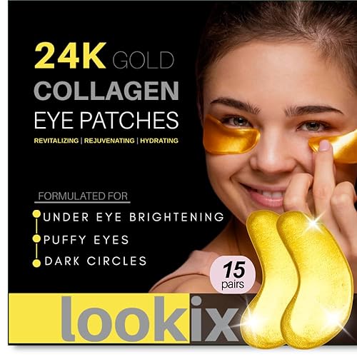 Parches debajo de los ojos para ojeras e hinchazón – (15 pares) máscaras de colágeno para ojos con extractos naturales para reducción de arrugas,