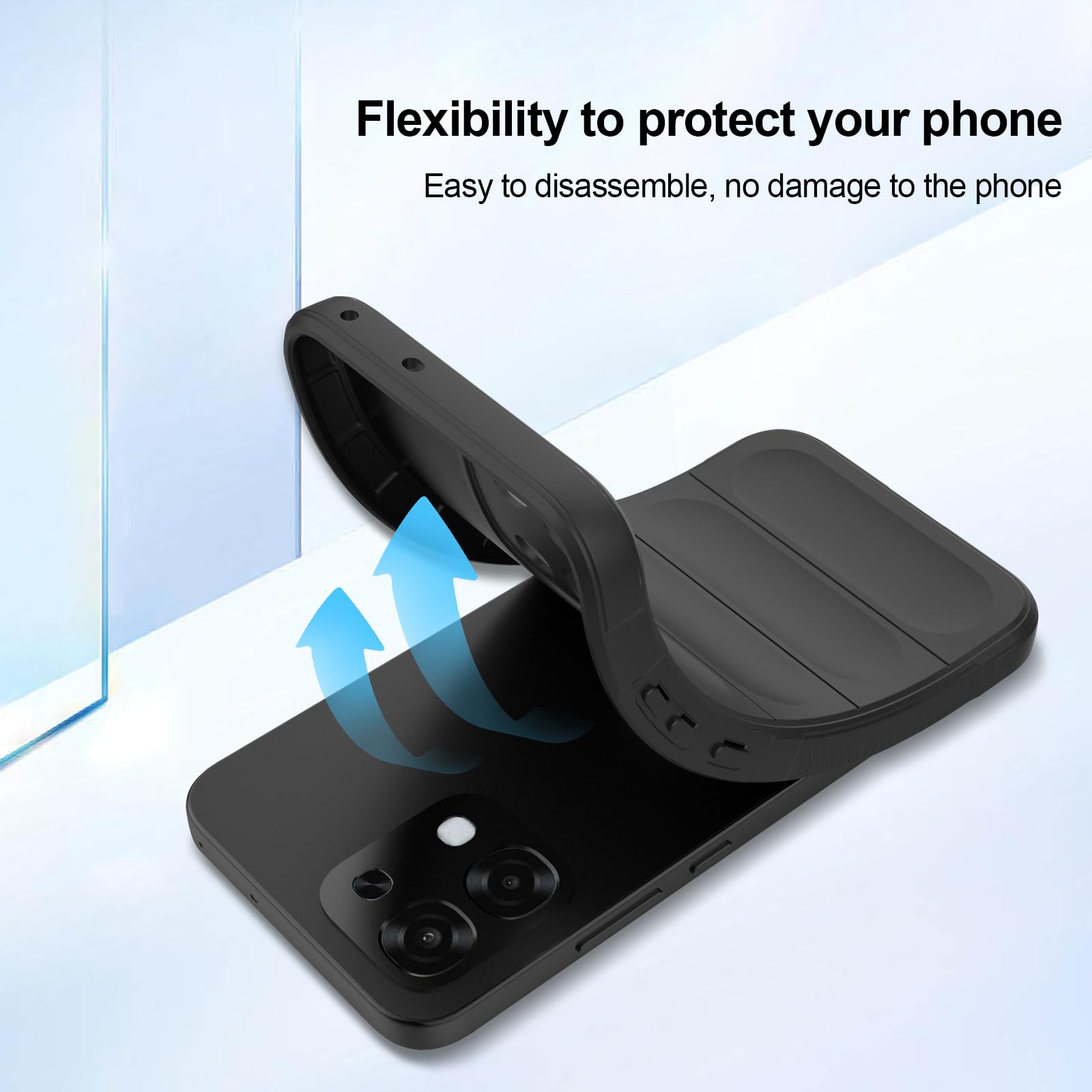Silicone Case Compatible with Oppo A6 Pro, Anti-Scratch Microfiber Lining, Shockproof Case with Camera Protection, Black — view 5