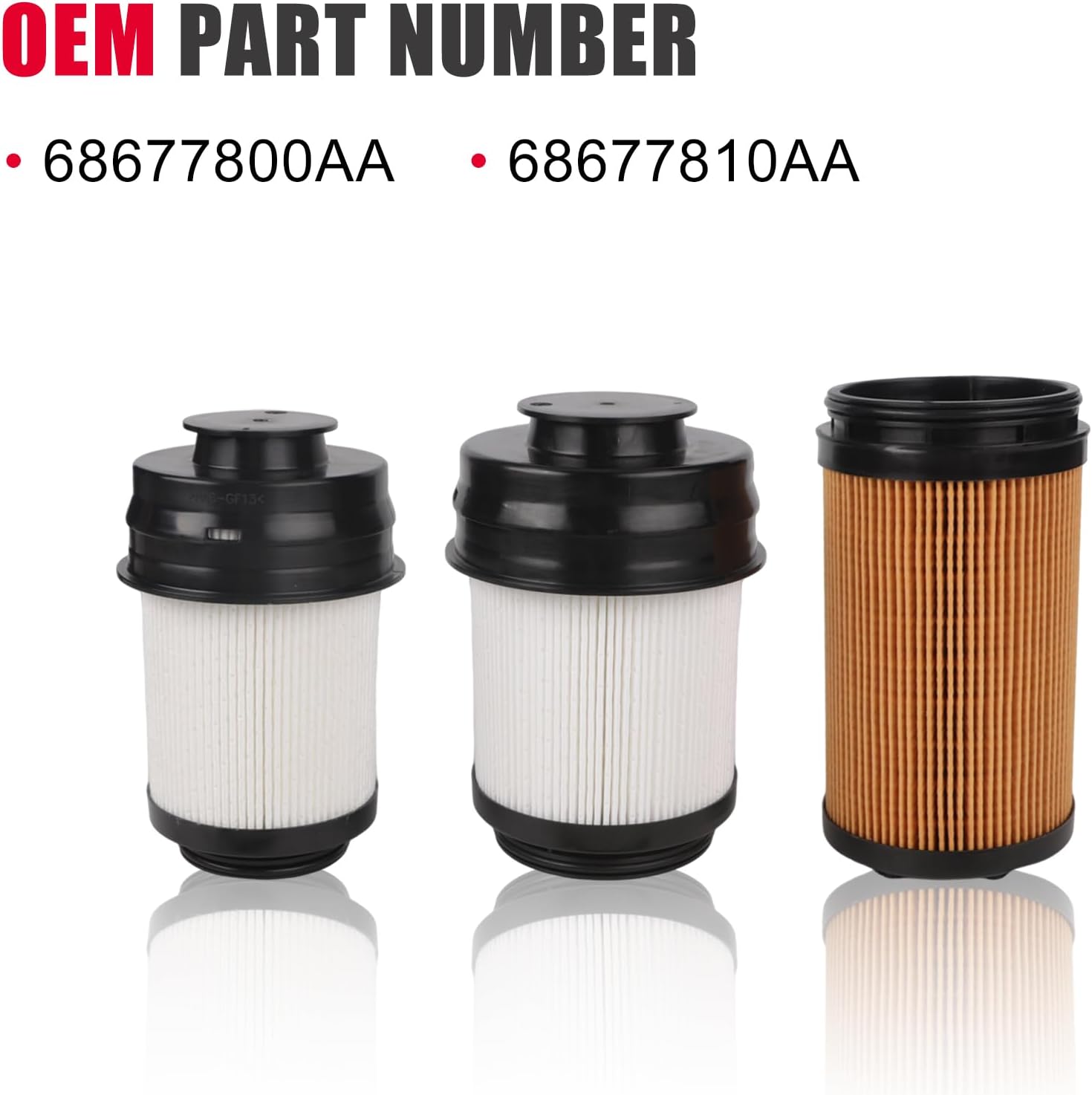 6.7 Cummins Fuel Filter Water Separator and Oil Filter Kit, Replaces# 68677800AA/68677810AA, Fits for 2025 2026 Dodge Ram 2500 3500 4500 5500 6.7L Cummins Turbo Diesel Engines