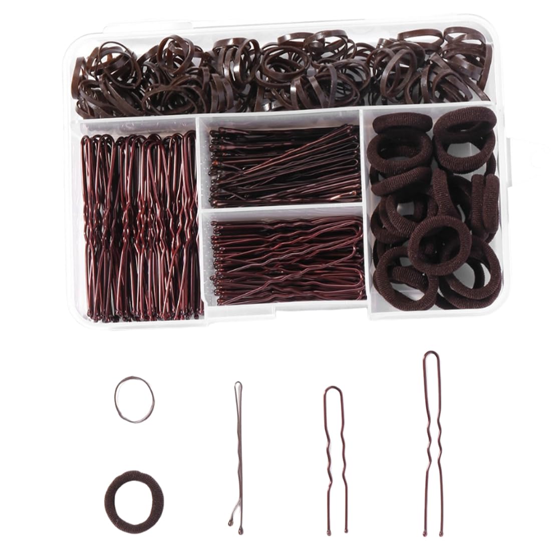 Forcine per Capelli, 300 pezzi, Cerchietti per Capelli, con Scatola, per Chignon Accessori per Acconciature, Accessorio invisibile per capelli, adatto per saloni di parrucchiere e per uso domestico