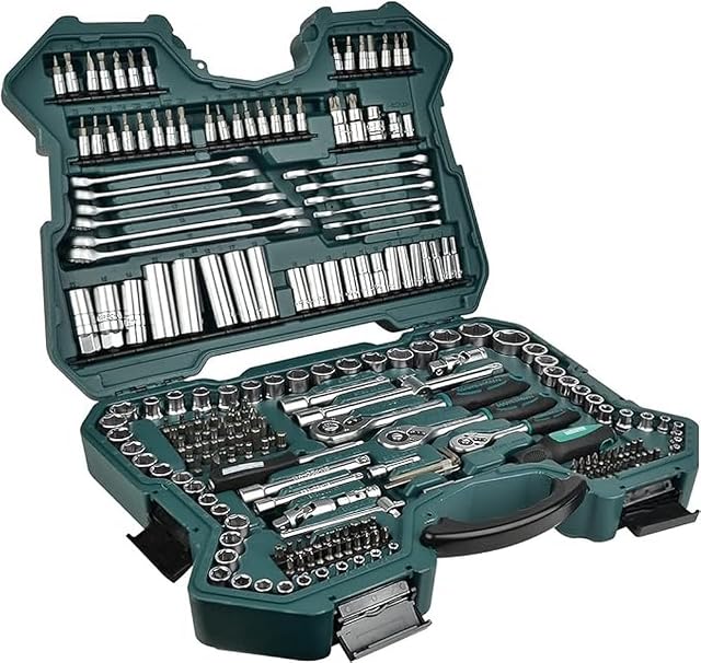 Mannesmann M98430 Zestaw Kluczy Nasadowych, Zielony/Czarny, 215 części