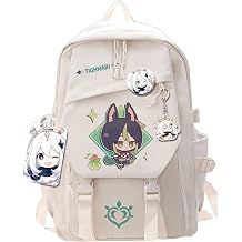 Game Backpack Tighnari Backpack Cute 3D Printed Daypack Laptop 17" Large Capacity Travel White With Gift