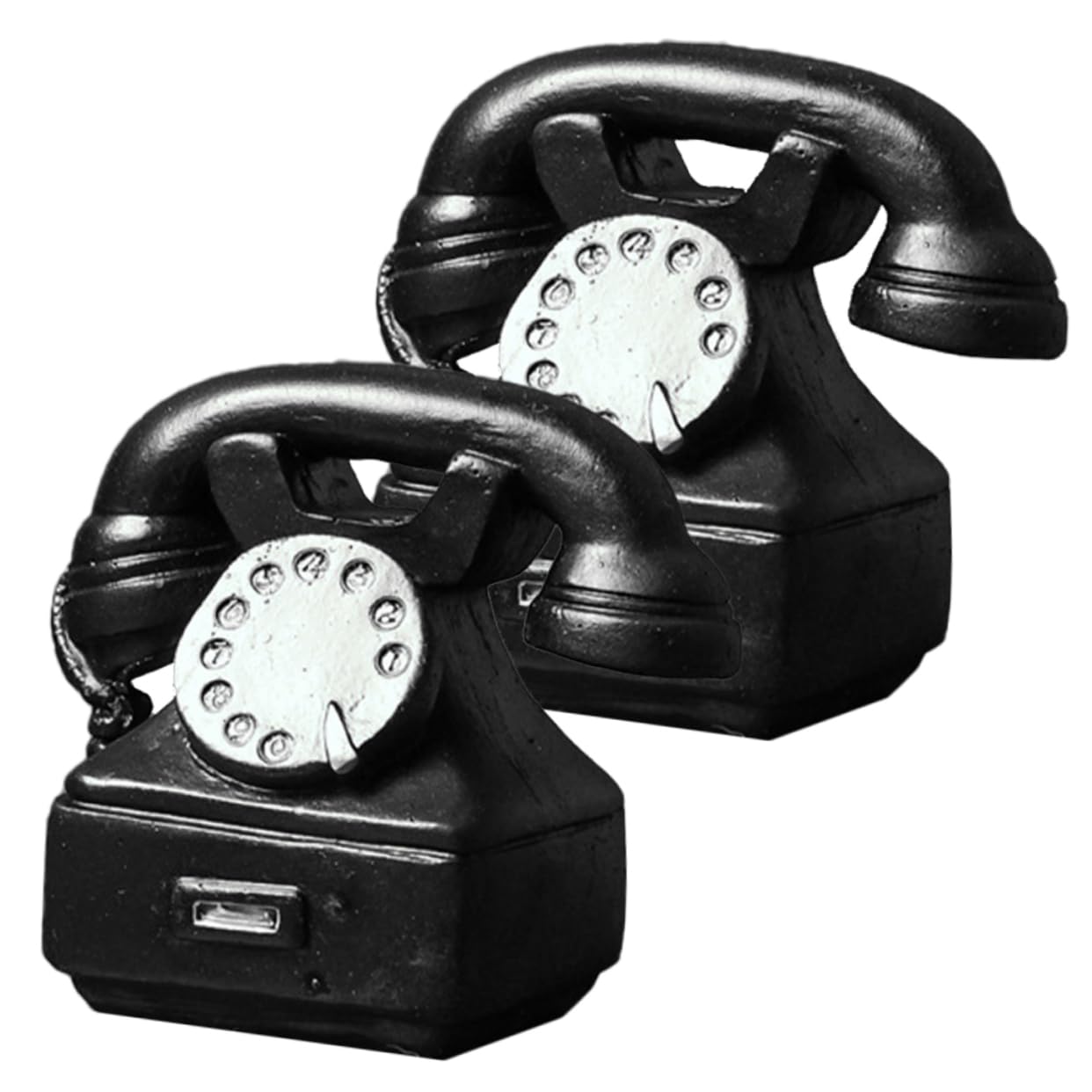 HOOTNEE Vintage Phone Wall Decor Pair of Resin Retro Ornaments Phone to Ethernet Adapter Compatible