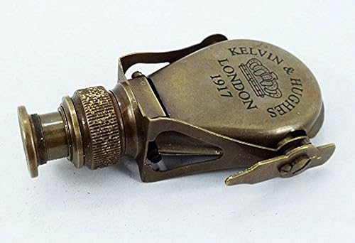 Miniatura 4 de PARIJAT HANDICRAFT Coleccionables Regalo Recién Hecho Espía Vidrio Antiguo Londres 1917 Monóculo de latón plegable de bolsillo.