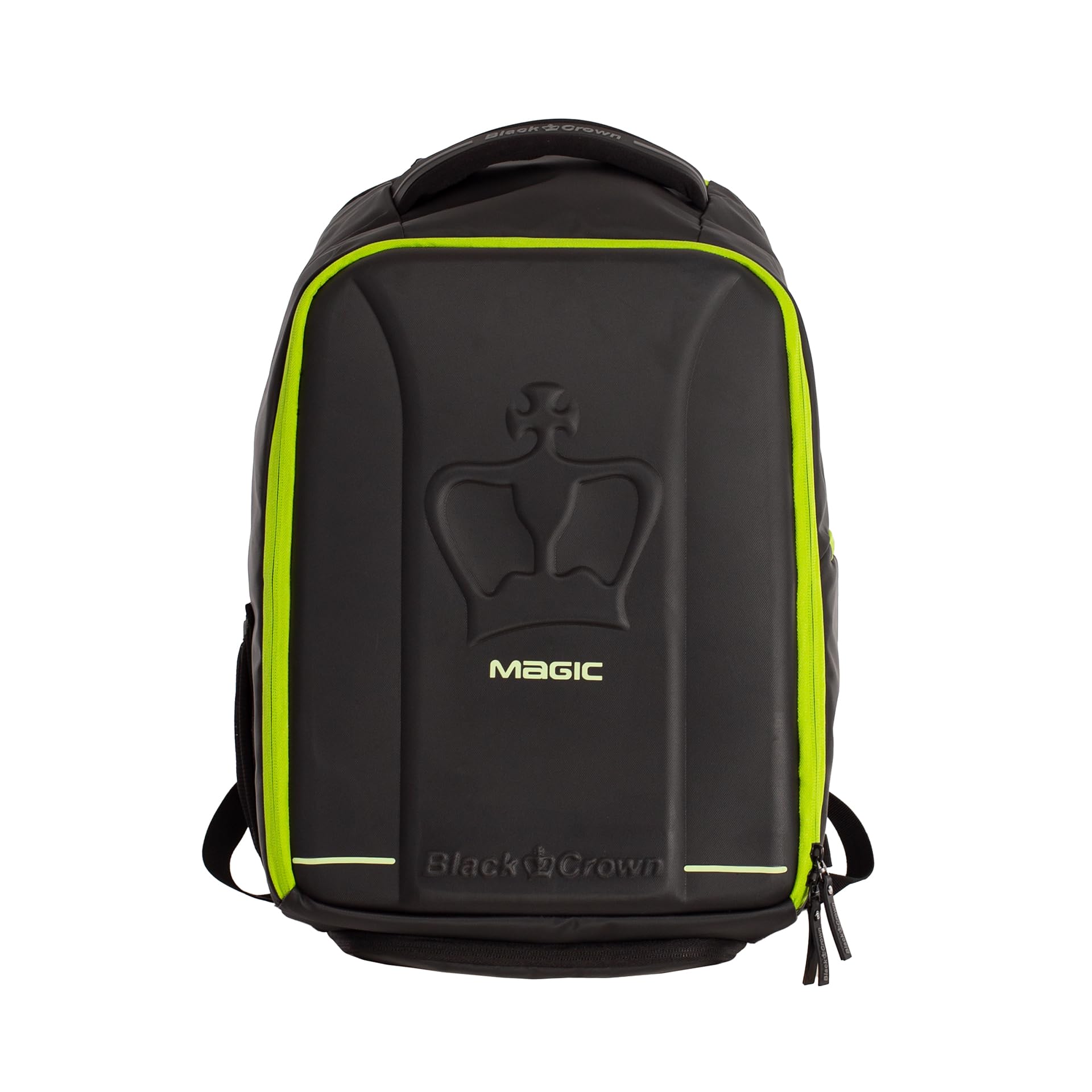 Black Crown Mochila Magic – Diseño Elegante en Negro y Amarillo (30% EVA, 70% PVC), Compartimento para Palas, Bolsillo para Zapatillas y Transporte Cómodo