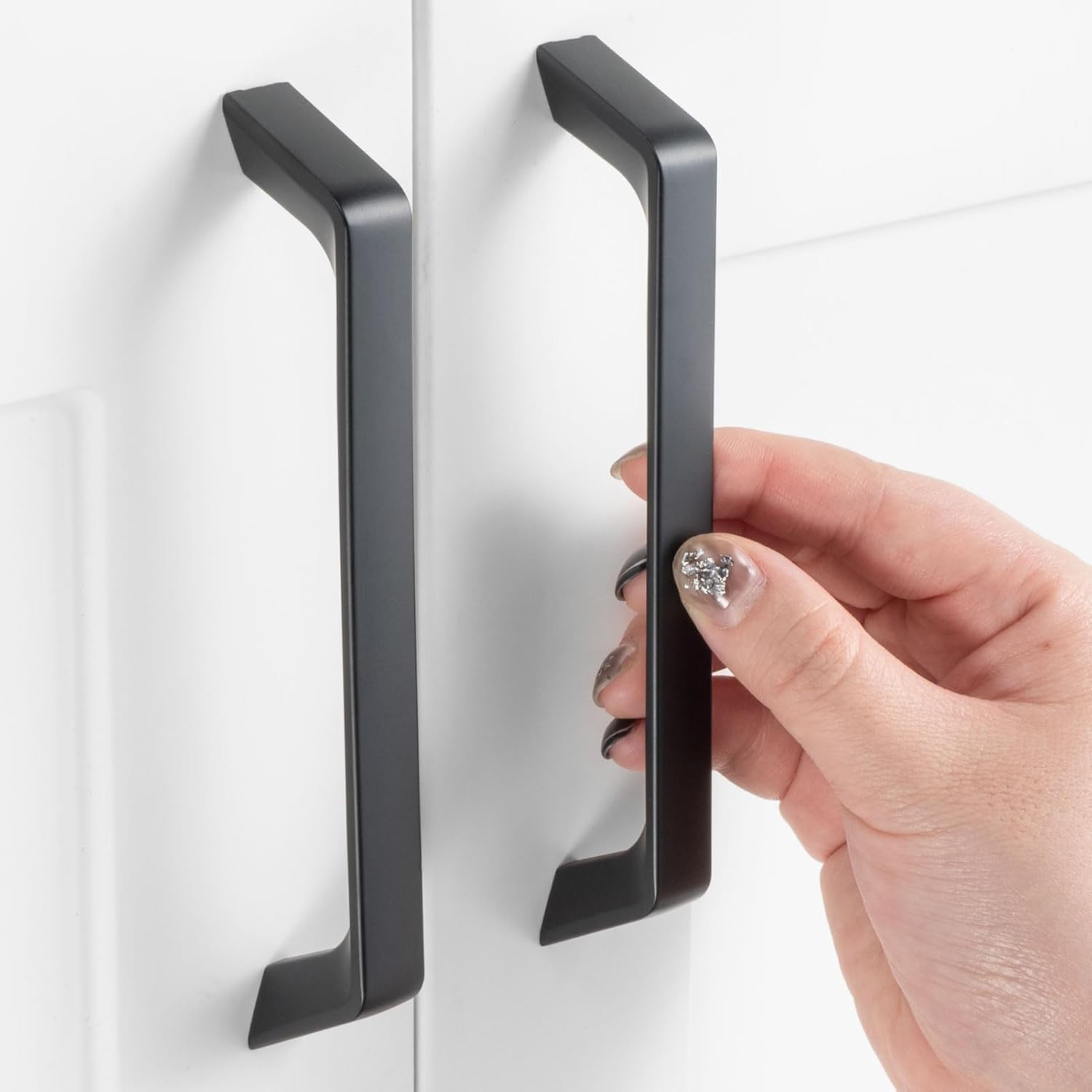 10 Pack 5 inch Hole Centers, Matte Black Cabinet Pulls Black Cabinet Handles Black Kitchen Hardware for Cabinets ZP2210 Drawer Bedroom Dresser Bathroom Vanity Cupboard
