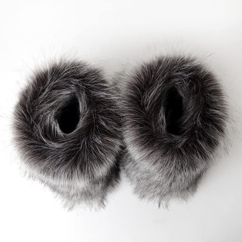 Image of Valpeak Snow Boots for Women 2024 Furry Boots Winter Knee High Flat Heel Fluffy Faux Fur Boots