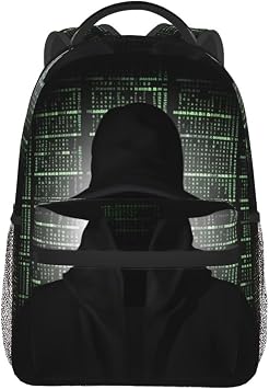Travel Backpack for Women Men Black hat dark side hacker Laptop Backpack Large College Bag Waterproof Casual Daypack
