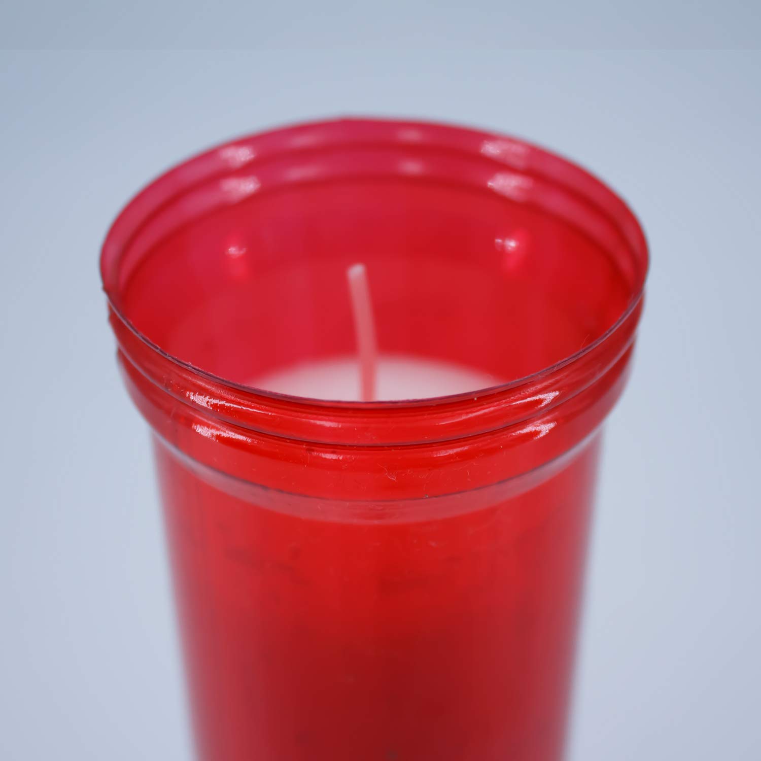 Velón Rojo Grande Velas de Algodón Puro Sin Perfume Pack 24 Unidades (Rojo)