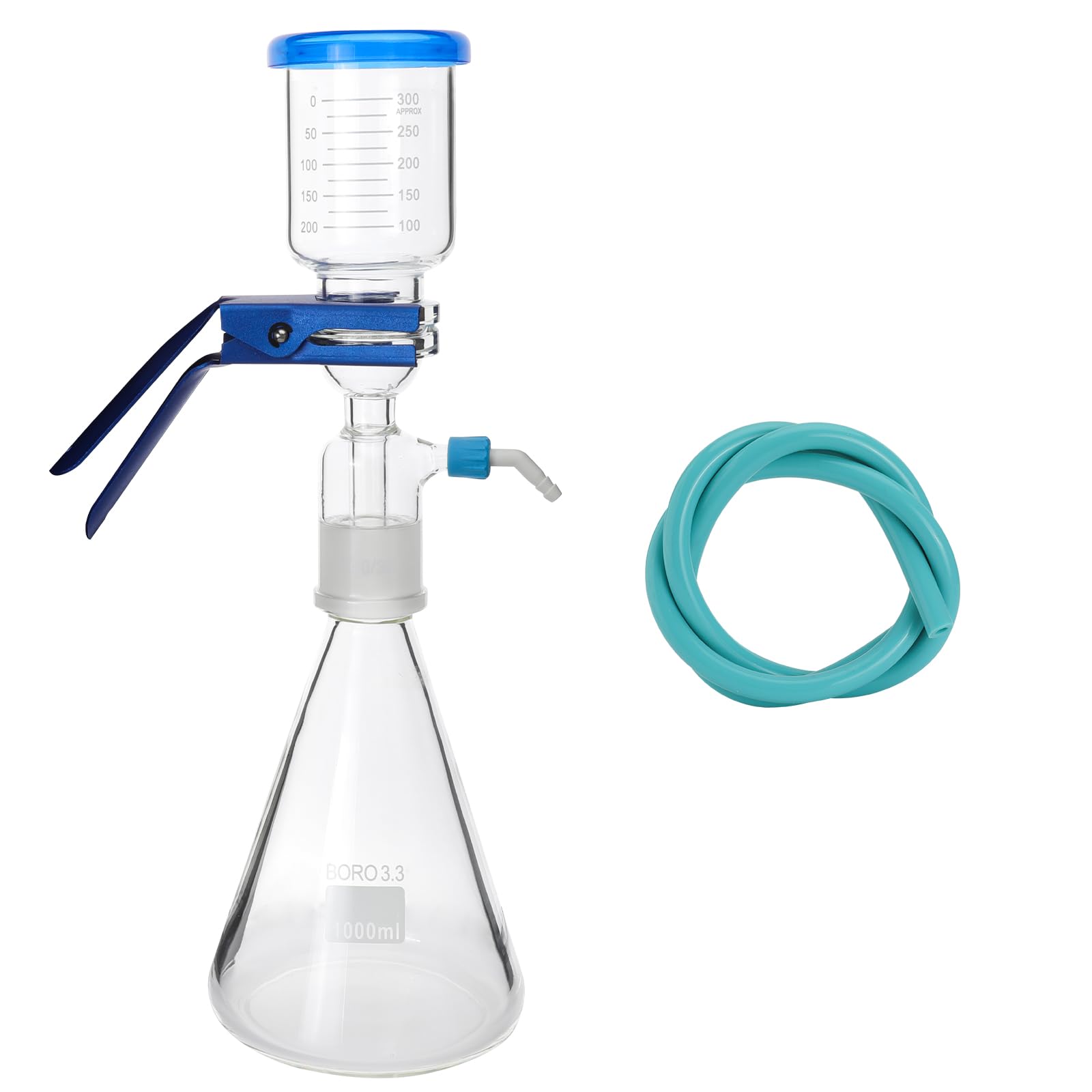 Aparato de filtración de destilación, aparato de destilación de filtración al vacío de laboratorio, aparato de destilación de filtración al vacío de vidrio de borosilicato (1000 ml)