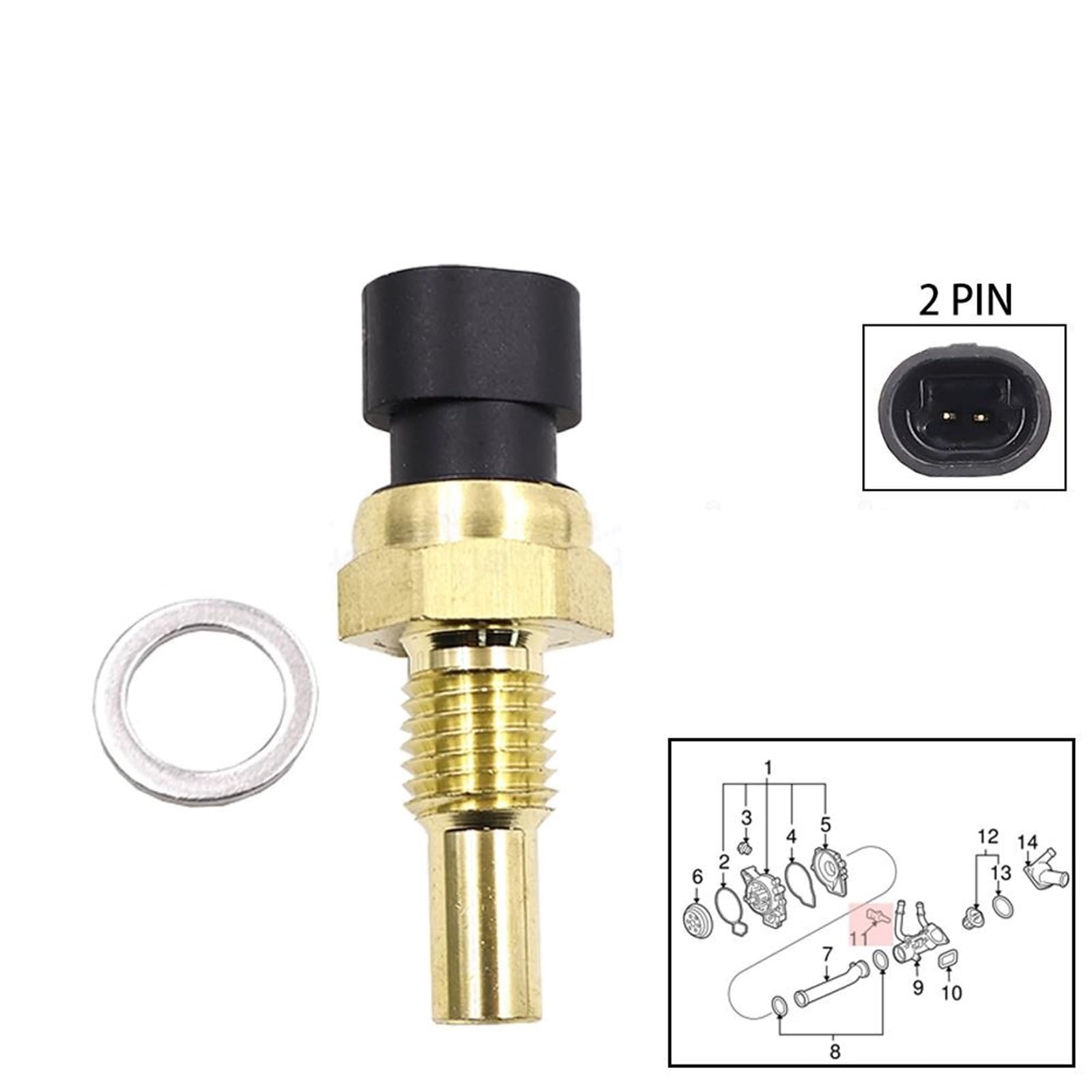 12608814 Sensor de temperatura del agua 8153693050(Sensor)