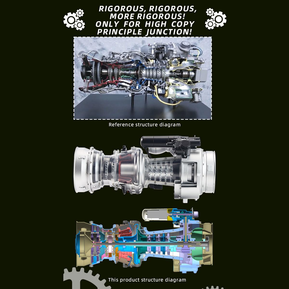 Kit de modelo de motor turboeje, simulación de metal a escala 1/4, helicóptero militar eléctrico, kit de modelo de motor turboeje, 470 + piezas, kit de educación científica mecánica, regalo para