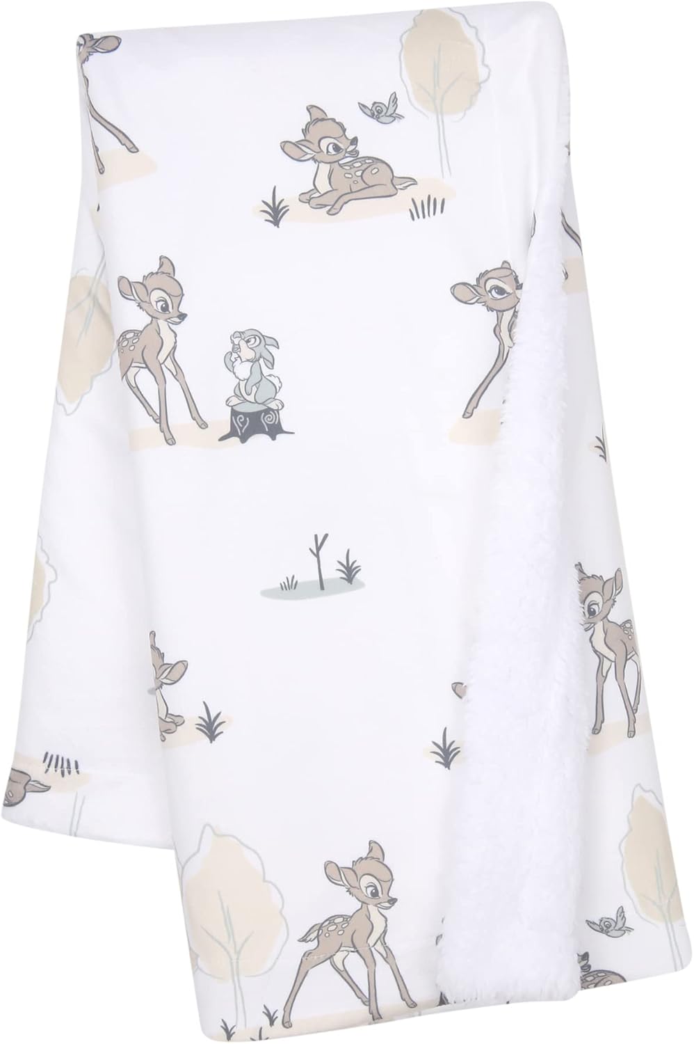 Lambs & Ivy Disney Baby Bambi & Thumper White Minky/Fleece Deer Baby Blanket
