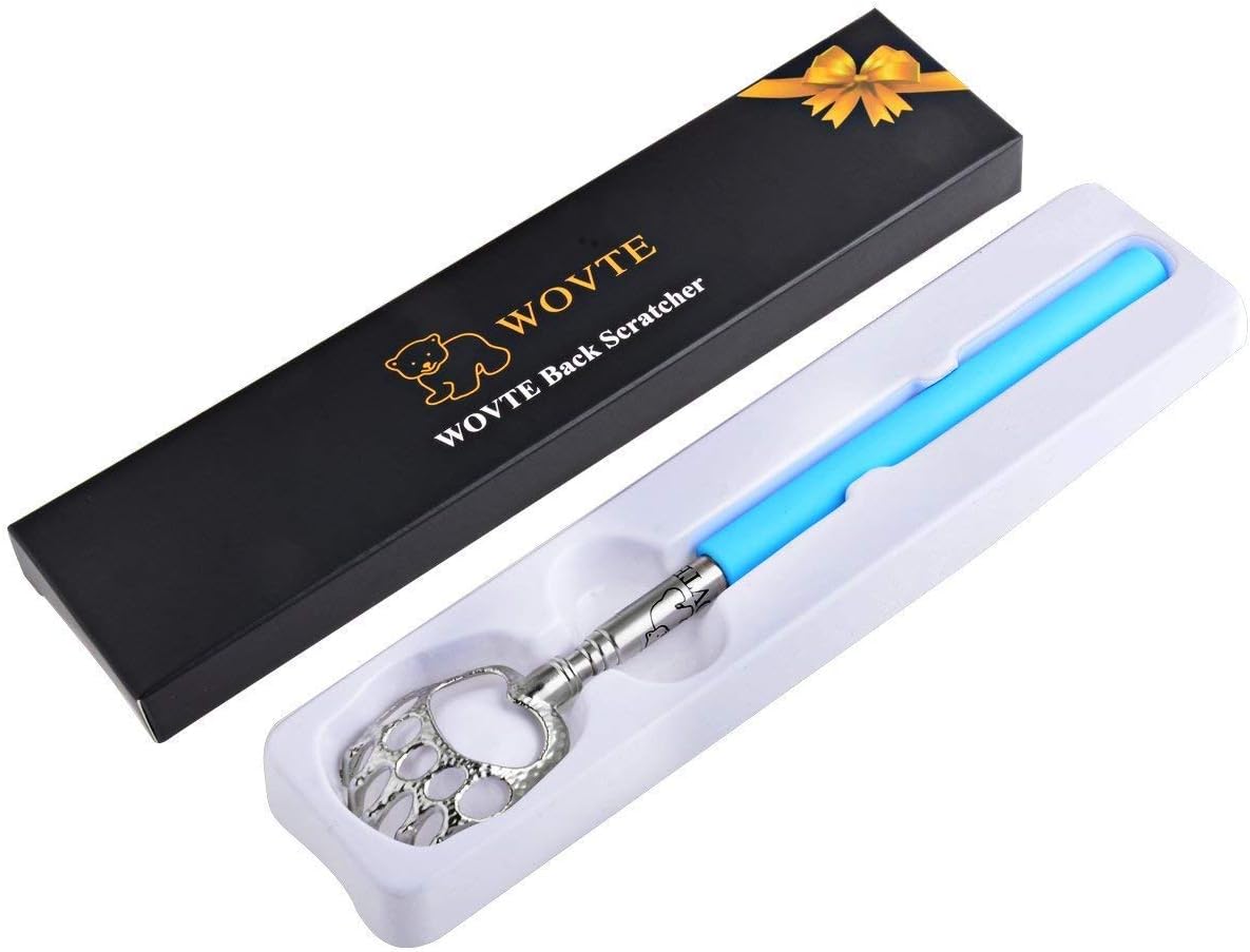 The WOVTE Bear Claw Telescopic Back Scratcher packaged in its exquisite black box.