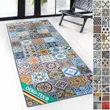 Floordirekt Teppichläufer mit Muster - maßgefertigter Feinschlingen Teppich Läufer für Küche, Flur & Wohnraum - Ornament Vintage Orient Gitter (80 x 300 cm, Bonita)