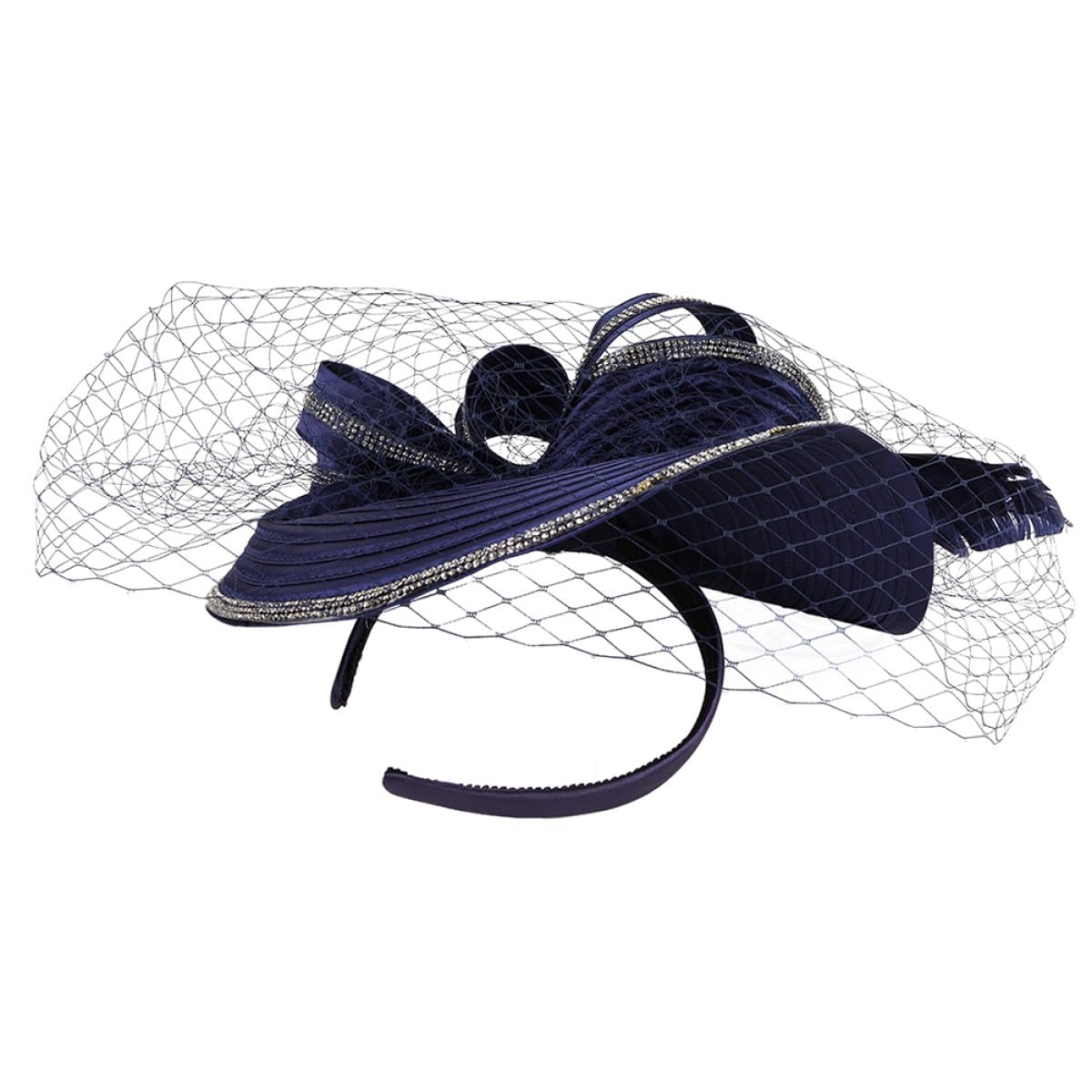 Fascinator in Canapa Blu Navy Elegante e Facile da Indossare per Cocktail Party e Cerimonie Superficie Liscia e Stile Giovane