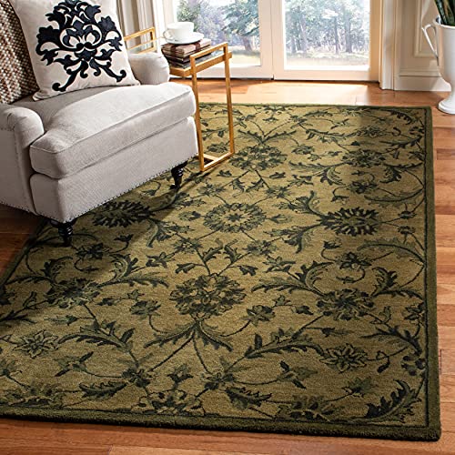 SAFAVIEH Antiquity Collection 9' x 12' Olive / Green AT824A Handmade Traditional Oriental Premium Wool Area Rug