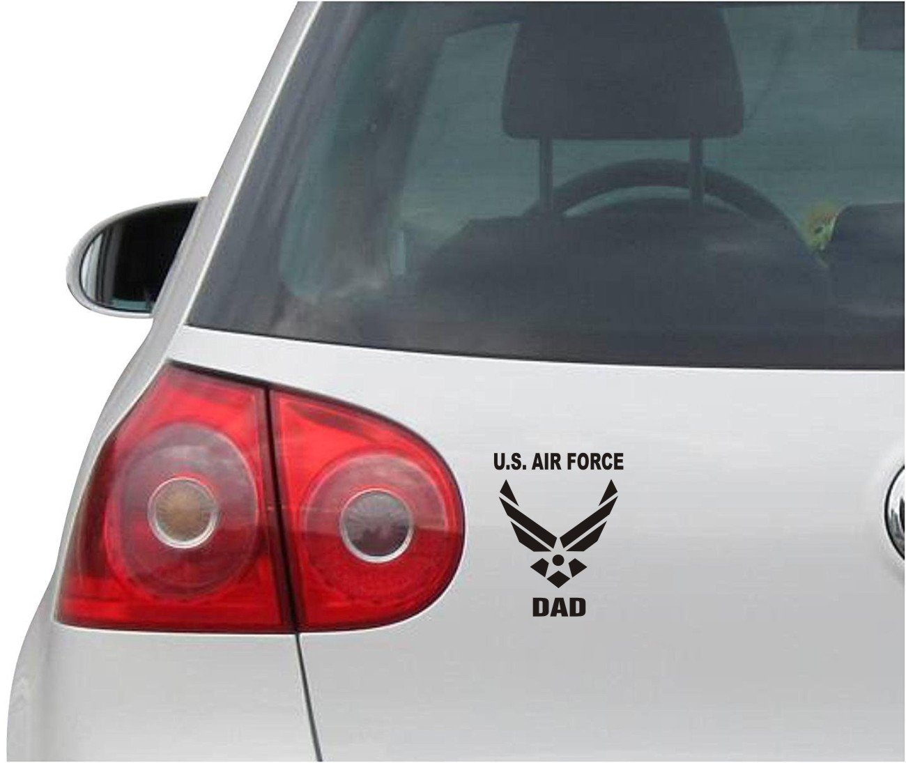 INDIGOS UG Adesivo Per Auto 'US Air Force Veteran Wings' Con Logo Alato, Nero, 127x129 Mm, Taglio Sagomato, Resistente UV - 2