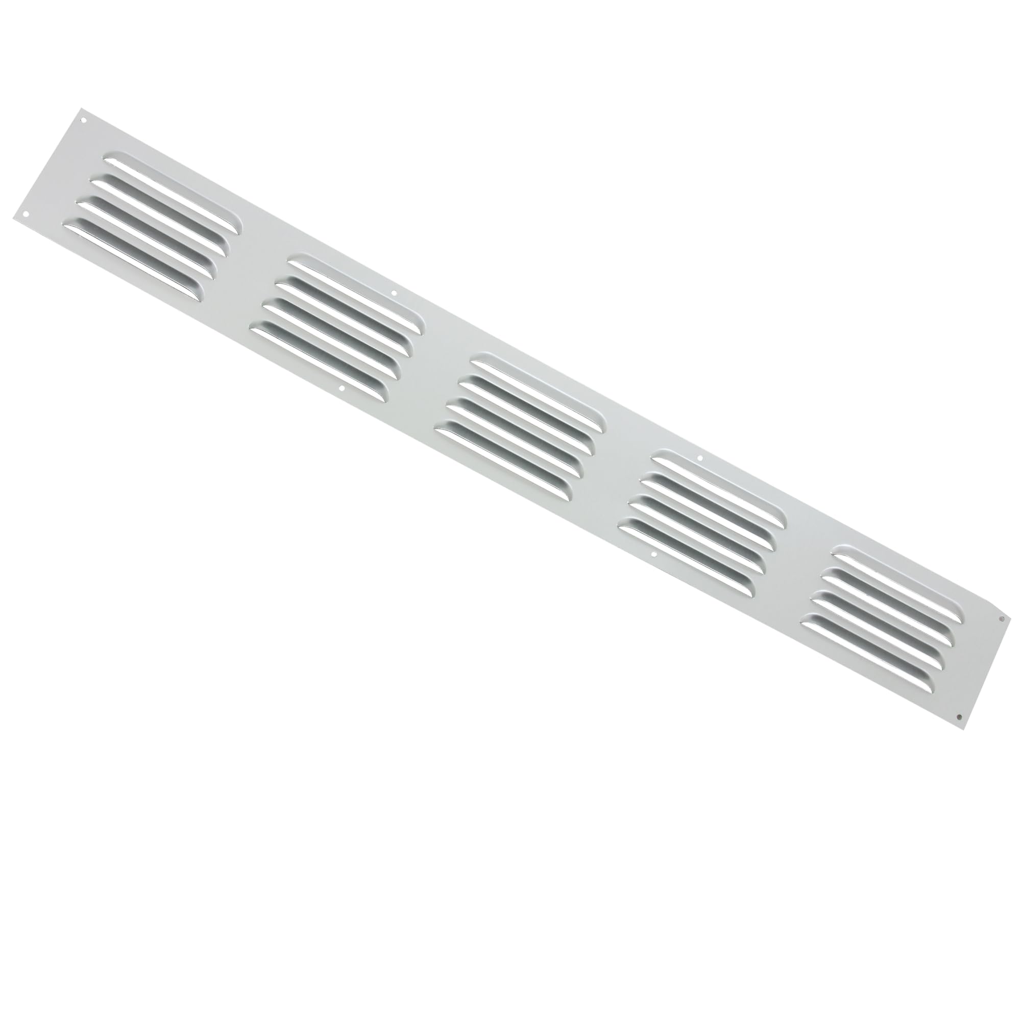 Map Silver Aluminium Self Colour Louvre Door Vent 466X51mm 18 Inch X 2 Inch Air Grate Plinth, Kitchen Worktop Grille Cover