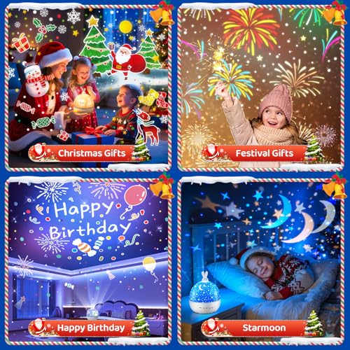 Foto von One Fire Sternenhimmel Projektor Kinder mit 15 Film, Nachtlicht Kinder Nachtlicht Baby, Bluetooth Sternenprojektor Galaxy Projektor, Weihnachtsgeschenke Für Mädchen Geschenke,Kinderzimmer Deko