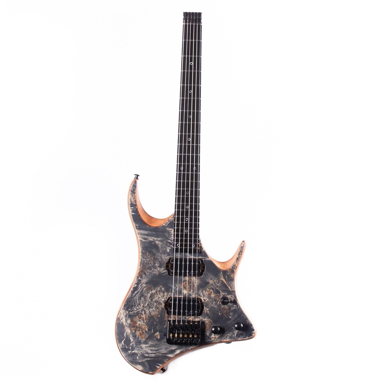 E-Gitarren-Starter-Set, 6 Saiten, 24 Bünde, Headless-Jazz-E-Gitarre, Schwarz