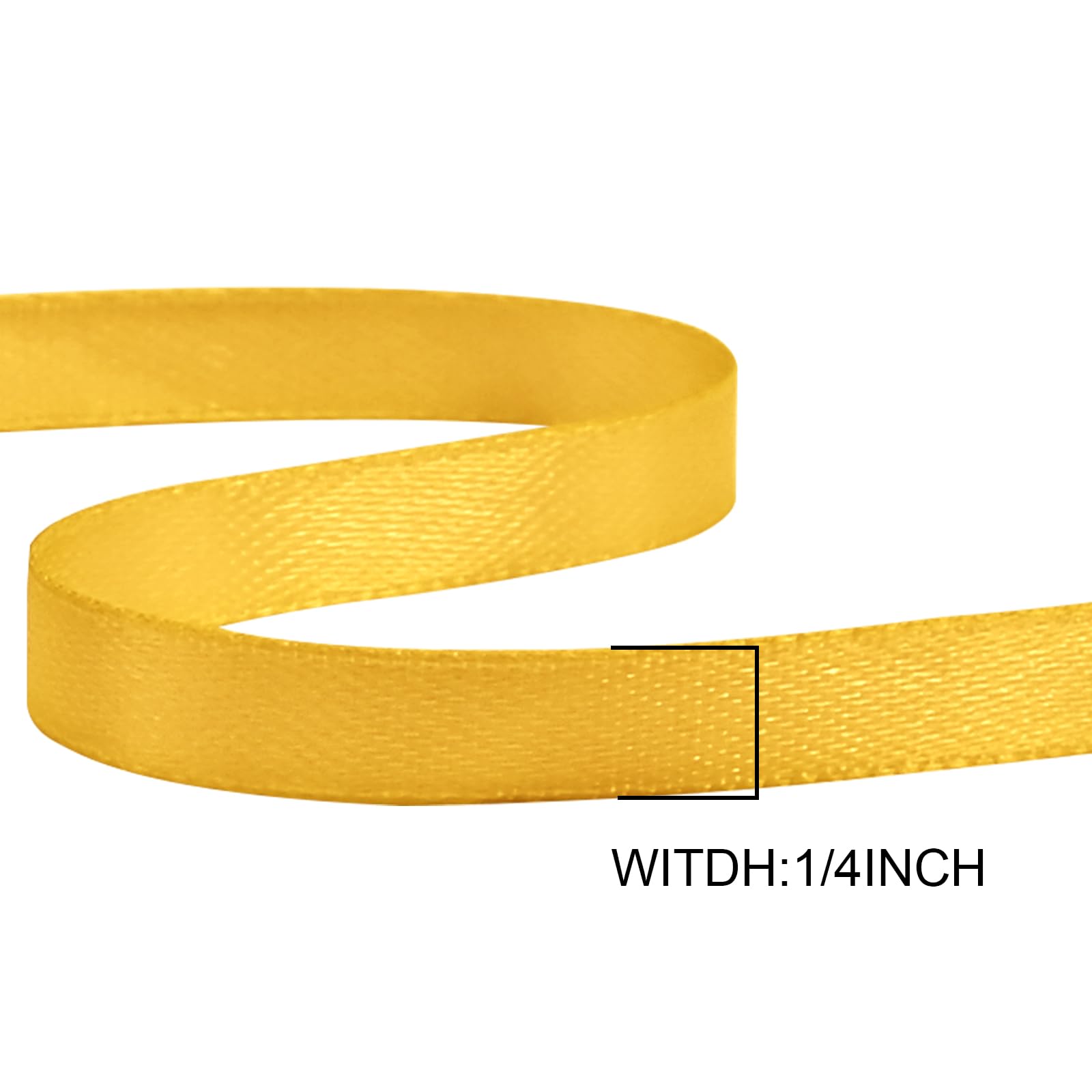 GTYBOVA 1/4 Inch x 100 Yards Double Face Maize Yollow Satin Ribbon 100% Polyester Multiple Colors Available Ideal for Gift Wrapping Crafts Wedding Decor