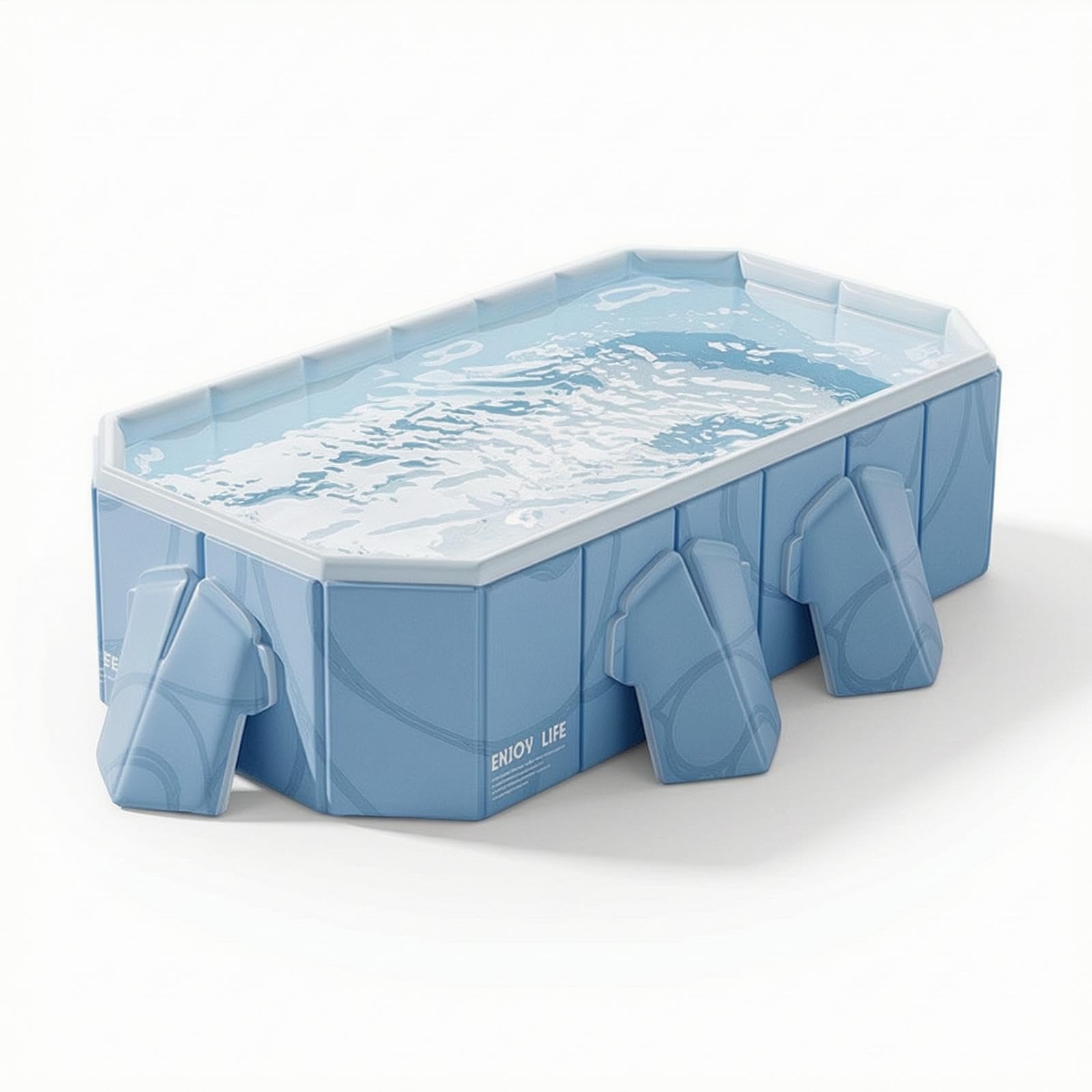 Rectangular Hard-Sided Pool Inflatable Foldable Pool Hard-Sided for Family, Kids, Garden-image-34