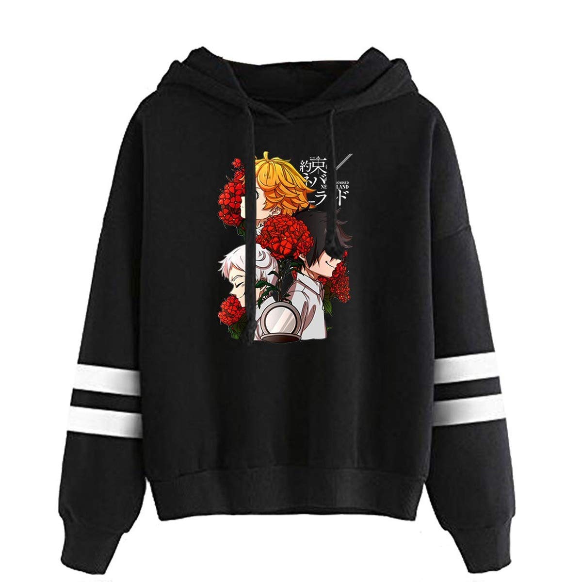 Vivimeng The Promised Neverland Season 2 Pullover Hoodie 2D Print Unisex Parallel Bars Bagless Hooded Warm Sweatshirt