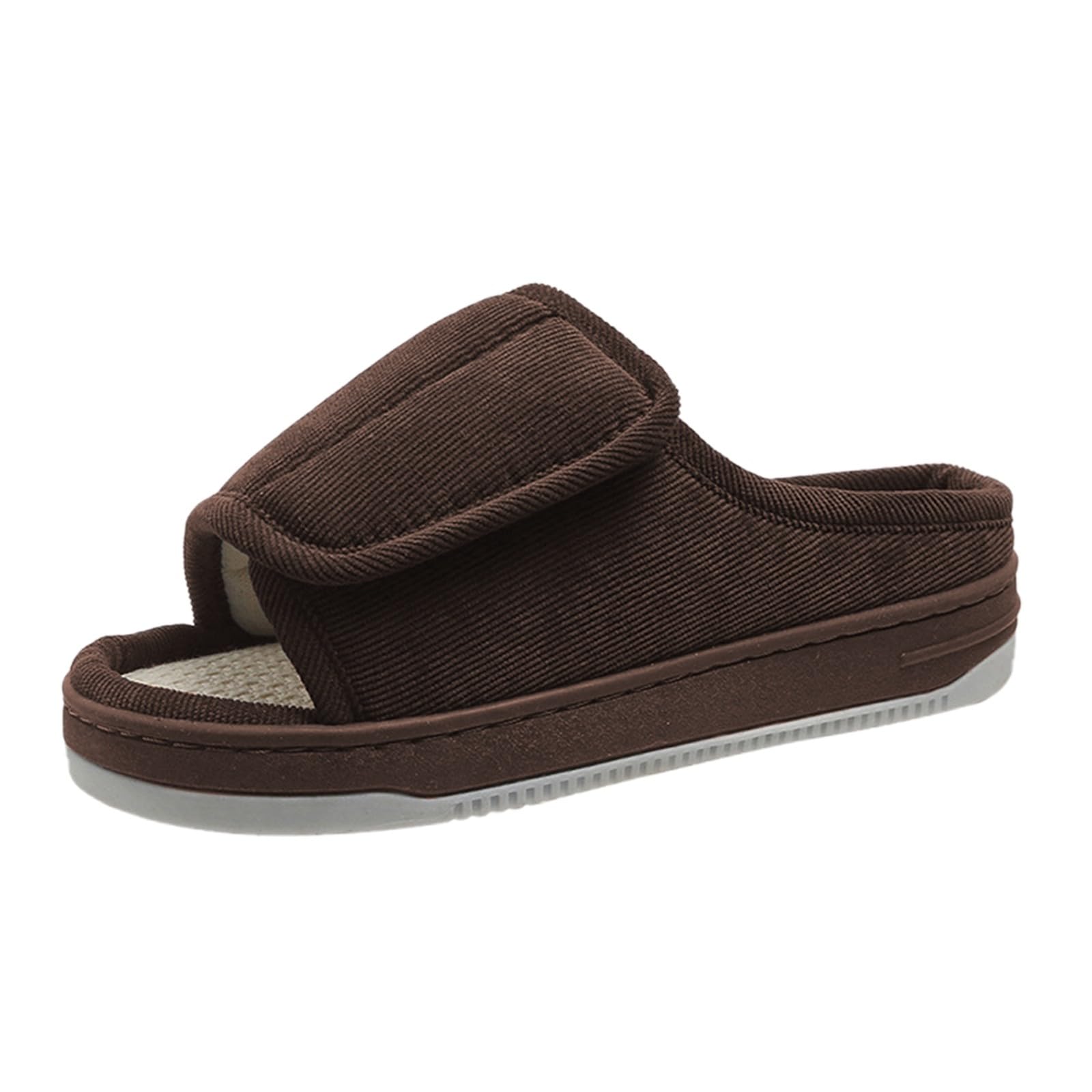 Pantuflas de lino ajustables para interiores y exteriores, cómodas, con cierre de