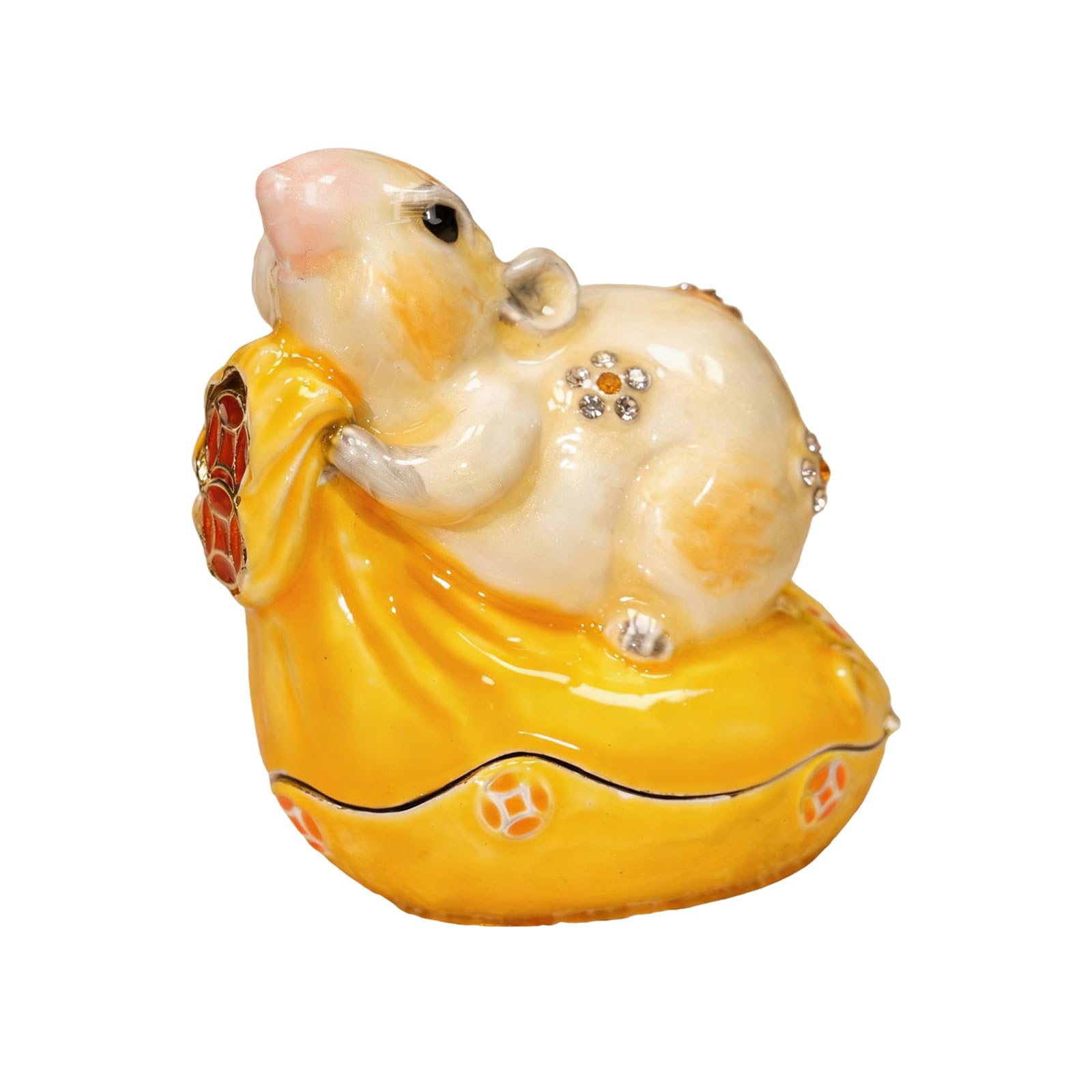 Shntig Zodiacs Themed Enameled Trinket Box with Handcrafted and Diamonds Accent for Display Rings Holder Elegant Dresser Top Accessory