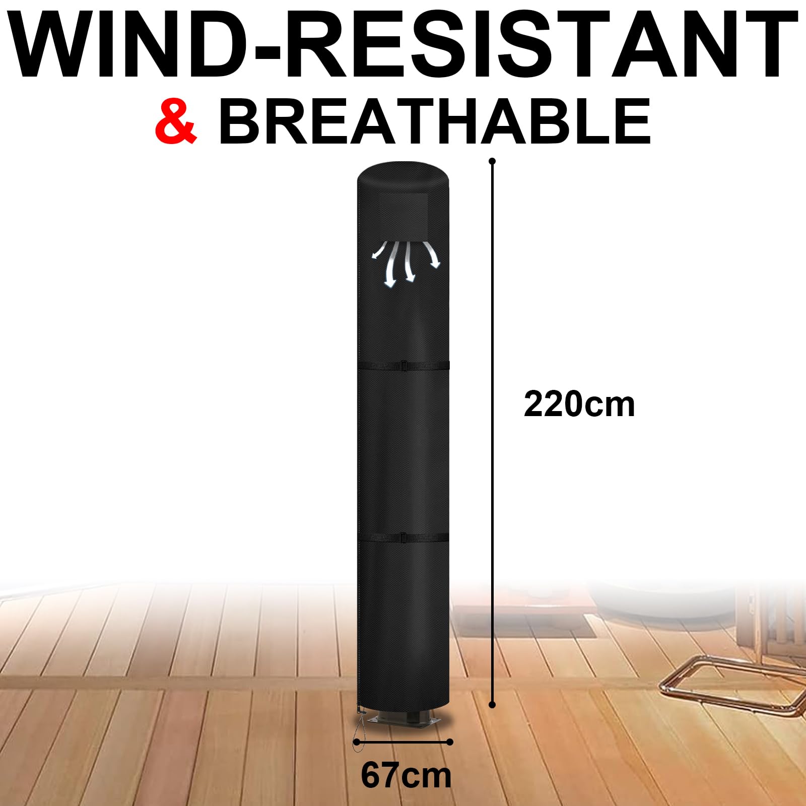 Copertura Protettiva Doccia Esterna Solare Tessuto Oxford 600D Resistente,Impermeabile,Antivento,Resistente ai Raggi UV Copertura Invernale per Doccia Solare,Nero (67 * 220cm)