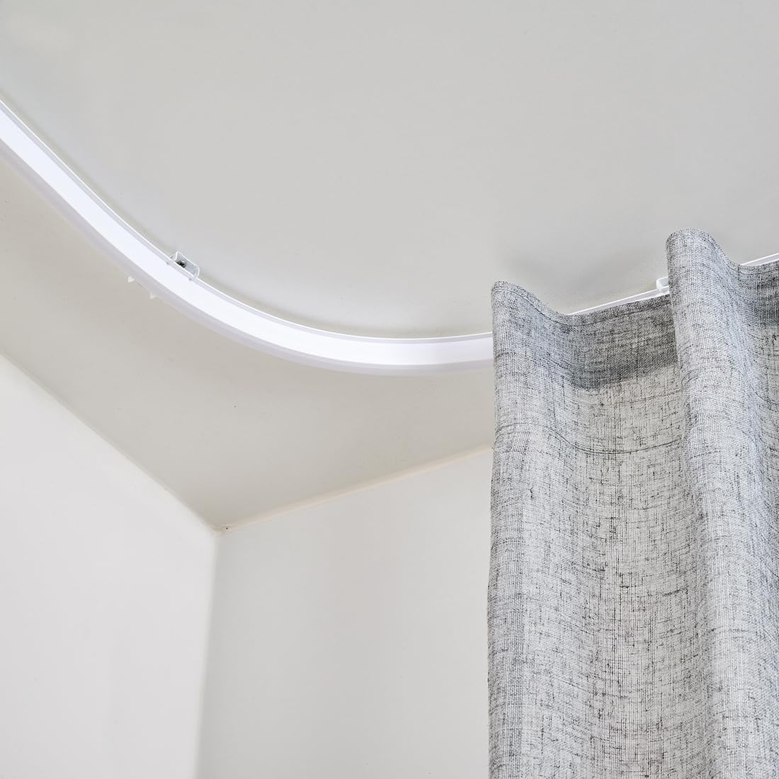 Rieles para Cortinas Curvables para Techo, Riel Altamente Flexible y Resistente, Fácilmente Ajustable a cualquier forma, Guías decorativas CINTACOR Blanco 300 cm